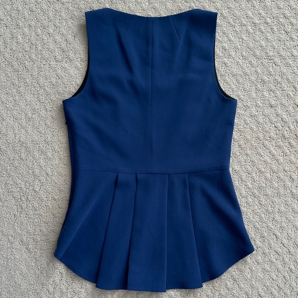 Rag & Bone Sleeveless Pleated High-Low Peplum Top Blue/Black Size 4 Modern Edgy - Picture 5 of 11